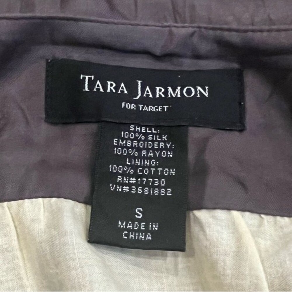 Tara Jarmon Skirt Size S Silk blend Floral Cutouts Lined skirt with tie back - Picture 6 of 11